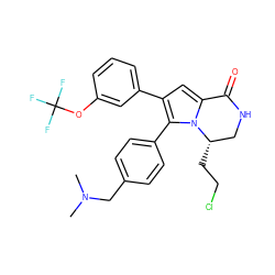 CN(C)Cc1ccc(-c2c(-c3cccc(OC(F)(F)F)c3)cc3n2[C@@H](CCCl)CNC3=O)cc1 ZINC000143148342