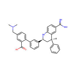 CN(C)Cc1ccc(-c2cccc([C@@H]3C[C@](C)(c4ccccc4)c4cc(C(=N)N)ccc4N3)c2)c(C(=O)O)c1 ZINC000103240991