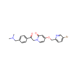 CN(C)Cc1ccc(C(=O)Cn2ccc(OCc3ccc(Br)cn3)cc2=O)cc1 ZINC000146142364