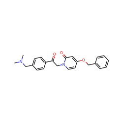 CN(C)Cc1ccc(C(=O)Cn2ccc(OCc3ccccc3)cc2=O)cc1 ZINC000223884450