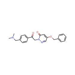 CN(C)Cc1ccc(C(=O)Cn2ncc(OCc3ccccc3)cc2=O)cc1 ZINC000223884369