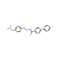 CN(C)Cc1ccc(CCNC(=O)c2ccc(-c3ccc(F)cc3)cc2)cc1 ZINC000028649121