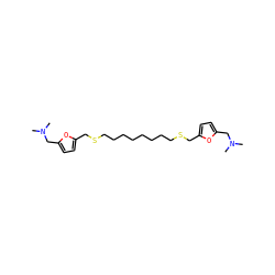 CN(C)Cc1ccc(CSCCCCCCCCSCc2ccc(CN(C)C)o2)o1 ZINC000013452585