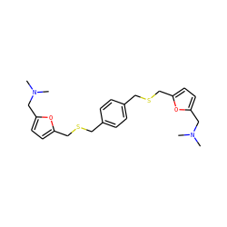 CN(C)Cc1ccc(CSCc2ccc(CSCc3ccc(CN(C)C)o3)cc2)o1 ZINC000013452614