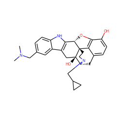 CN(C)Cc1ccc2[nH]c3c(c2c1)C[C@@]1(O)[C@H]2Cc4ccc(O)c5c4[C@@]1(CCN2CC1CC1)[C@H]3O5 ZINC000013809255