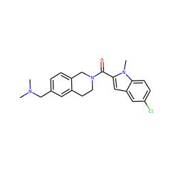 CN(C)Cc1ccc2c(c1)CCN(C(=O)c1cc3cc(Cl)ccc3n1C)C2 ZINC000068247172