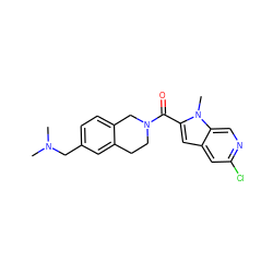 CN(C)Cc1ccc2c(c1)CCN(C(=O)c1cc3cc(Cl)ncc3n1C)C2 ZINC000299825685