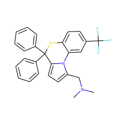 CN(C)Cc1ccc2n1-c1cc(C(F)(F)F)ccc1SC2(c1ccccc1)c1ccccc1 ZINC000013651994