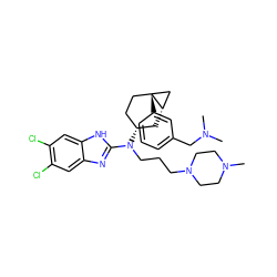 CN(C)Cc1cccc([C@]23CC[C@@H](N(CCCN4CCN(C)CC4)c4nc5cc(Cl)c(Cl)cc5[nH]4)C[C@H]2C3)c1 ZINC000036351705