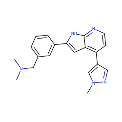 CN(C)Cc1cccc(-c2cc3c(-c4cnn(C)c4)ccnc3[nH]2)c1 ZINC000049110873