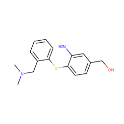 CN(C)Cc1ccccc1Sc1ccc(CO)cc1N ZINC000013646007