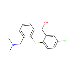 CN(C)Cc1ccccc1Sc1ccc(Cl)cc1CO ZINC000000006584