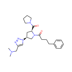 CN(C)Cc1cn([C@H]2C[C@@H](C(=O)N3CCCC3)N(C(=O)CCCc3ccccc3)C2)nn1 ZINC000095577997