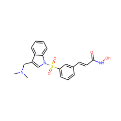 CN(C)Cc1cn(S(=O)(=O)c2cccc(/C=C/C(=O)NO)c2)c2ccccc12 ZINC001772635558