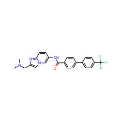 CN(C)Cc1cn2cc(NC(=O)c3ccc(-c4ccc(C(F)(F)F)cc4)cc3)ccc2n1 ZINC000043069301