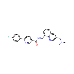 CN(C)Cc1cnc2c(CNC(=O)c3ccc(-c4ccc(F)cc4)nc3)cccc2c1 ZINC000036351688