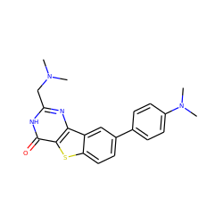 CN(C)Cc1nc2c(sc3ccc(-c4ccc(N(C)C)cc4)cc32)c(=O)[nH]1 ZINC000045291158