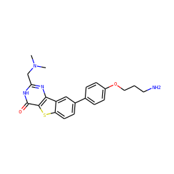 CN(C)Cc1nc2c(sc3ccc(-c4ccc(OCCCN)cc4)cc32)c(=O)[nH]1 ZINC000045300310