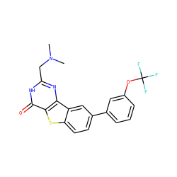 CN(C)Cc1nc2c(sc3ccc(-c4cccc(OC(F)(F)F)c4)cc32)c(=O)[nH]1 ZINC000045284807