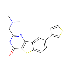 CN(C)Cc1nc2c(sc3ccc(-c4ccsc4)cc32)c(=O)[nH]1 ZINC000045298492