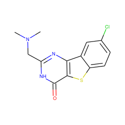 CN(C)Cc1nc2c(sc3ccc(Cl)cc32)c(=O)[nH]1 ZINC000045285780