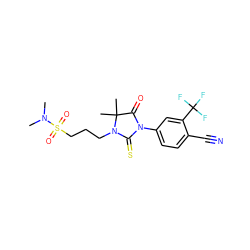 CN(C)S(=O)(=O)CCCN1C(=S)N(c2ccc(C#N)c(C(F)(F)F)c2)C(=O)C1(C)C ZINC000049113333