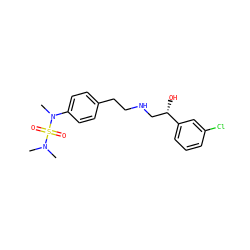 CN(C)S(=O)(=O)N(C)c1ccc(CCNC[C@H](O)c2cccc(Cl)c2)cc1 ZINC000026962049