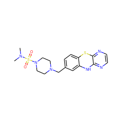 CN(C)S(=O)(=O)N1CCN(Cc2ccc3c(c2)Nc2nccnc2S3)CC1 ZINC000135949853