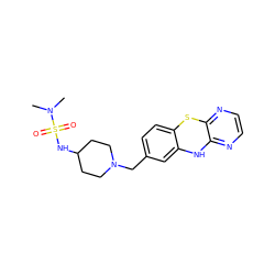 CN(C)S(=O)(=O)NC1CCN(Cc2ccc3c(c2)Nc2nccnc2S3)CC1 ZINC000000603770