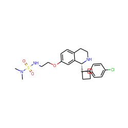 CN(C)S(=O)(=O)NCCOc1ccc2c(c1)[C@@H](C1(c3ccc(Cl)cc3)CCC1)NCC2 ZINC000117337917