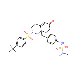 CN(C)S(=O)(=O)Nc1ccc(C[C@@]23CCC(=O)C=C2CCN(S(=O)(=O)c2ccc(C(C)(C)C)cc2)C3)cc1 ZINC000028953831