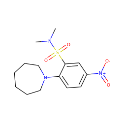 CN(C)S(=O)(=O)c1cc([N+](=O)[O-])ccc1N1CCCCCC1 ZINC000004844526