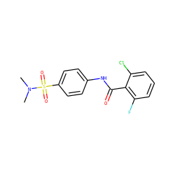 CN(C)S(=O)(=O)c1ccc(NC(=O)c2c(F)cccc2Cl)cc1 ZINC000003555620