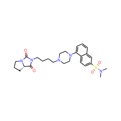 CN(C)S(=O)(=O)c1ccc2c(N3CCN(CCCCN4C(=O)[C@@H]5CCCN5C4=O)CC3)cccc2c1 ZINC000071294505