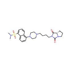 CN(C)S(=O)(=O)c1cccc2c(N3CCN(CCCCN4C(=O)[C@@H]5CCCN5C4=O)CC3)cccc12 ZINC000071295097