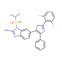 CN(C)S(=O)(=O)n1c(N)nc2ccc(-c3[nH]c(-c4c(F)cccc4F)nc3-c3ccccc3)cc21 ZINC000013641309