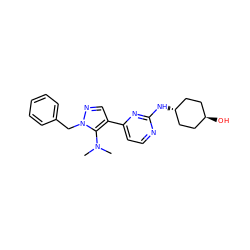 CN(C)c1c(-c2ccnc(N[C@H]3CC[C@H](O)CC3)n2)cnn1Cc1ccccc1 ZINC000253992224