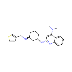 CN(C)c1cc(N[C@H]2CCC[C@H](NCc3ccsc3)C2)nc2ccccc12 ZINC000028950899