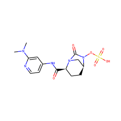 CN(C)c1cc(NC(=O)[C@@H]2CC[C@H]3CN2C(=O)N3OS(=O)(=O)O)ccn1 ZINC000096168690