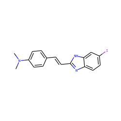 CN(C)c1ccc(/C=C/c2nc3ccc(I)cc3[nH]2)cc1 ZINC000096270541
