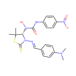 CN(C)c1ccc(/C=N/N2C(=S)SC(C)(C)[C@@H]2N(O)C(=O)Nc2ccc([N+](=O)[O-])cc2)cc1 ZINC000013140557