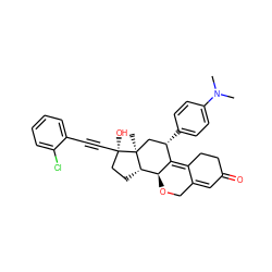 CN(C)c1ccc([C@H]2C[C@@]3(C)[C@@H](CC[C@@]3(O)C#Cc3ccccc3Cl)[C@@H]3OCC4=CC(=O)CCC4=C32)cc1 ZINC000028818001