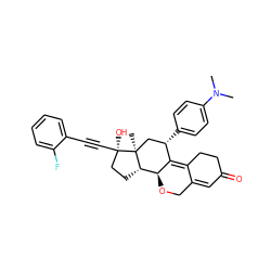 CN(C)c1ccc([C@H]2C[C@@]3(C)[C@@H](CC[C@@]3(O)C#Cc3ccccc3F)[C@@H]3OCC4=CC(=O)CCC4=C32)cc1 ZINC000028817997