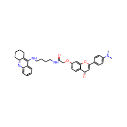 CN(C)c1ccc(-c2cc(=O)c3ccc(OCC(=O)NCCCCNc4c5c(nc6ccccc46)CCCC5)cc3o2)cc1 ZINC001772587512