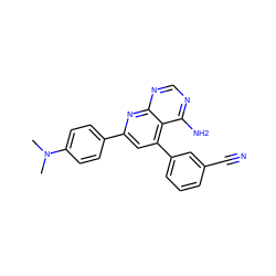 CN(C)c1ccc(-c2cc(-c3cccc(C#N)c3)c3c(N)ncnc3n2)cc1 ZINC000027992234