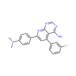 CN(C)c1ccc(-c2cc(-c3cccc(I)c3)c3c(N)ncnc3n2)cc1 ZINC000027991555