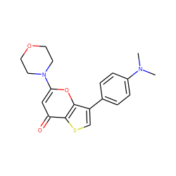 CN(C)c1ccc(-c2csc3c(=O)cc(N4CCOCC4)oc23)cc1 ZINC000101661918