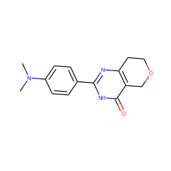 CN(C)c1ccc(-c2nc3c(c(=O)[nH]2)COCC3)cc1 ZINC000096283587