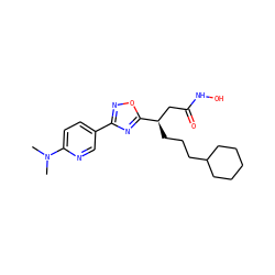 CN(C)c1ccc(-c2noc([C@H](CCCC3CCCCC3)CC(=O)NO)n2)cn1 ZINC000028701831