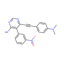 CN(C)c1ccc(C#Cc2ncnc(N)c2-c2cccc([N+](=O)[O-])c2)cc1 ZINC000028646511